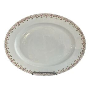 Vintage Wm Guerin Limoges Platter 18” Pink Rose Oval Serving Dish GEU19 France